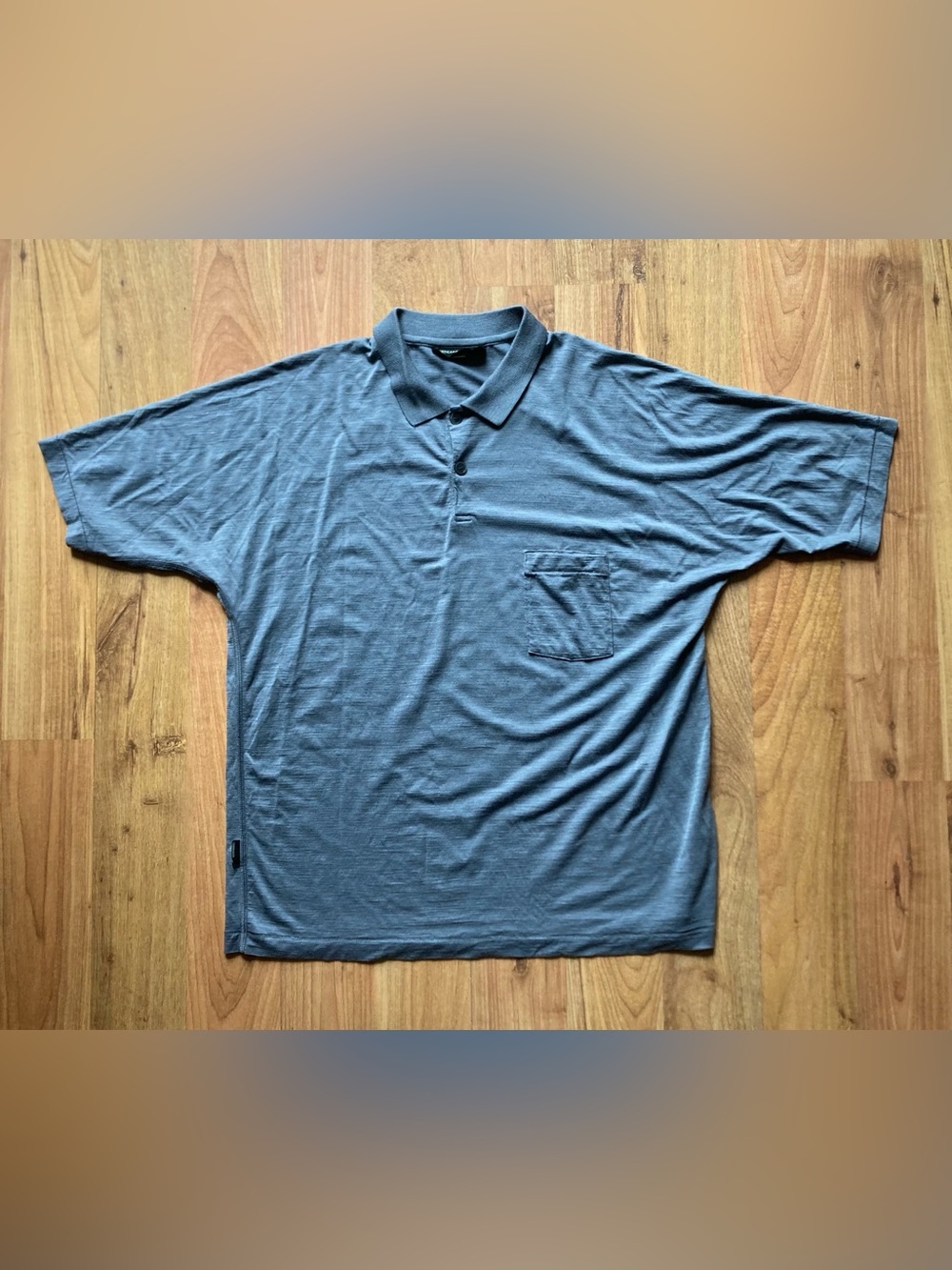 Icebreaker Merino Wool Blend Mens Medium Gray Short Sleeve Polo Shirt